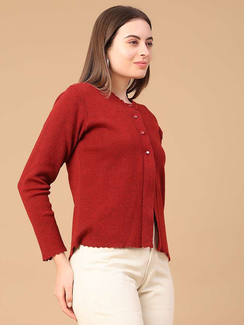 women solid long sleeve cardigan - 22074788 -  Standard Image - 3