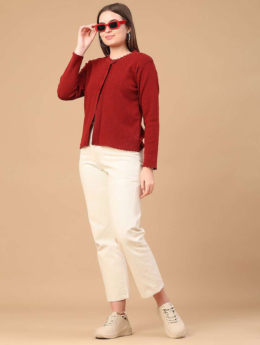 women solid long sleeve cardigan - 22074788 -  Standard Image - 5