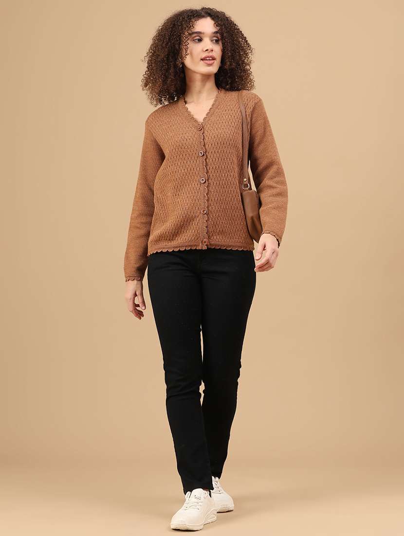 women self design long sleeve cardigan - 22074790 -  Standard Image - 5