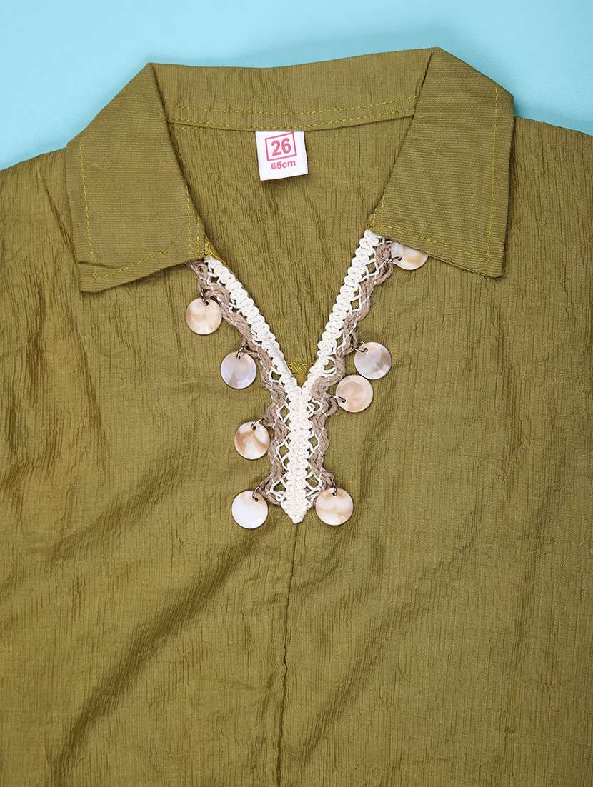 girls solid with work puff sleeve top - 22074864 -  Standard Image - 3