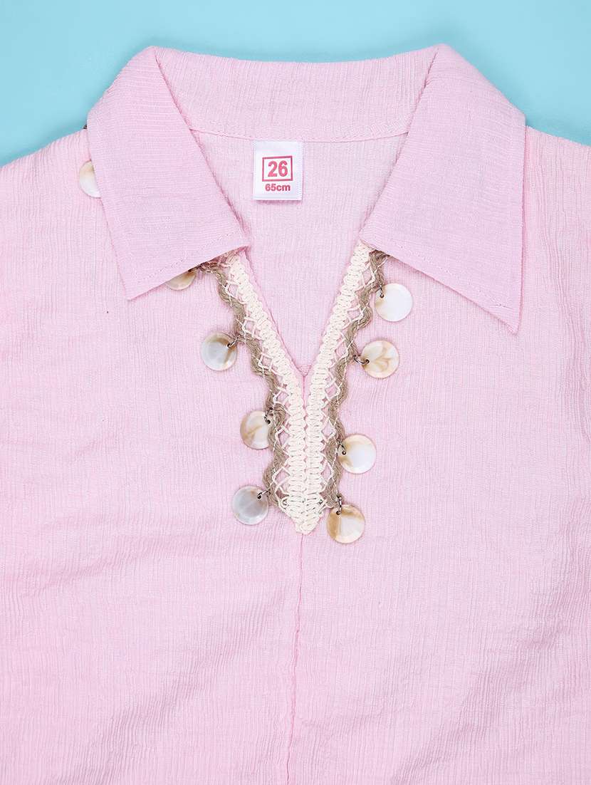 girls solid with work puff sleeve top - 22074865 -  Standard Image - 3