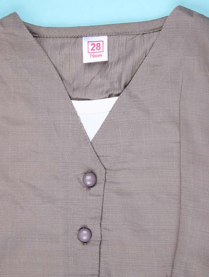 girls solid with work puff sleeve top - 22074878 -  Standard Image - 3