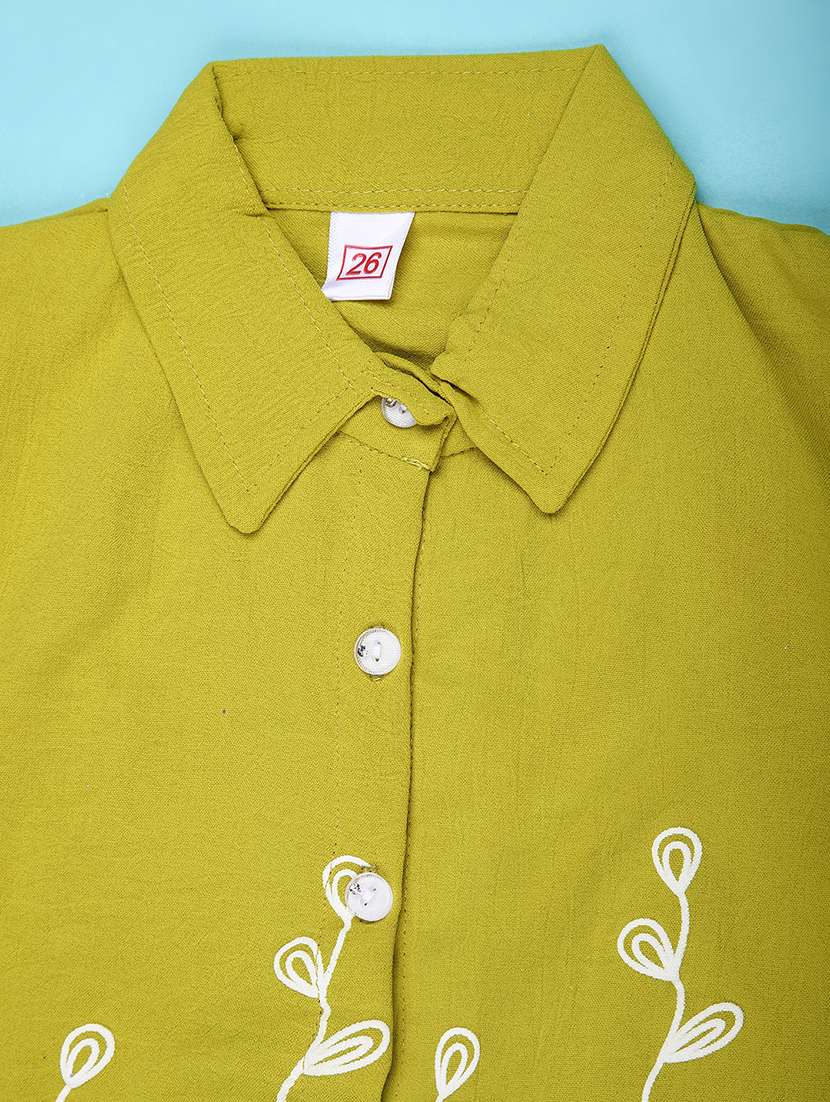 girls solid with work short sleeve top - 22074883 -  Standard Image - 3