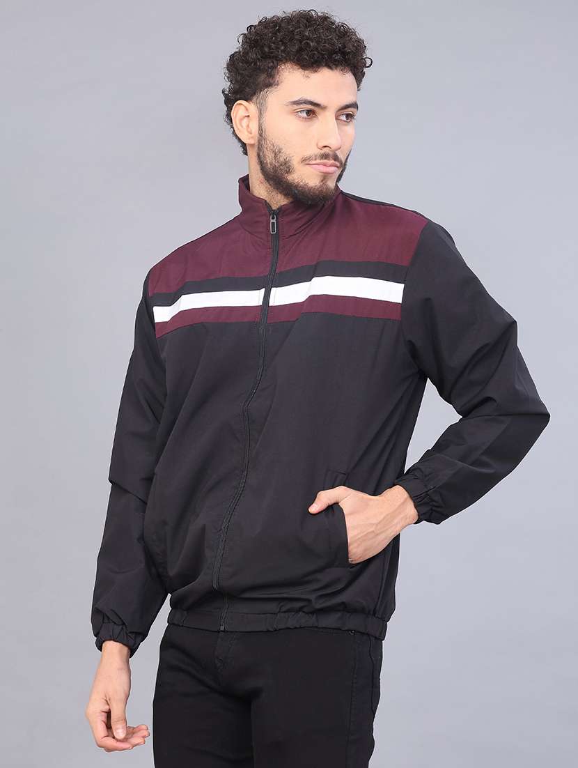 men color block long sleeve regular fit casual jacket - 22074935 -  Standard Image - 3