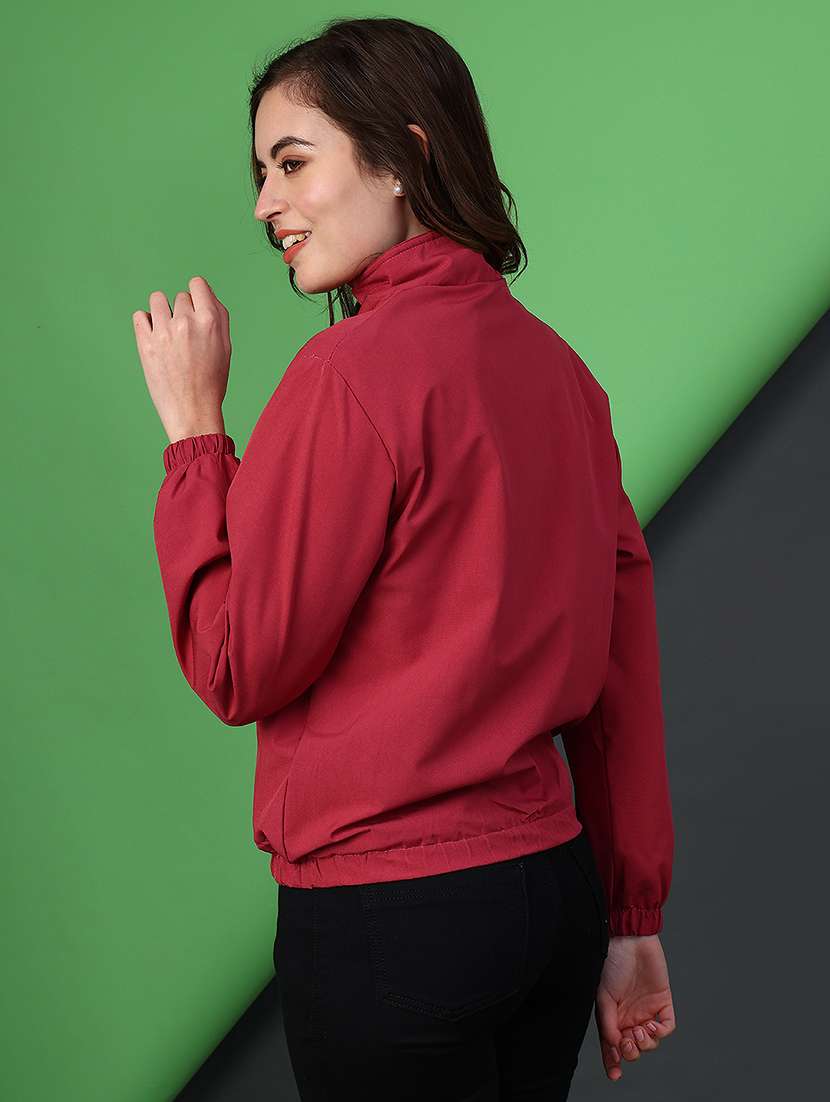 women solid long sleeve bomber jacket - 22075075 -  Standard Image - 3