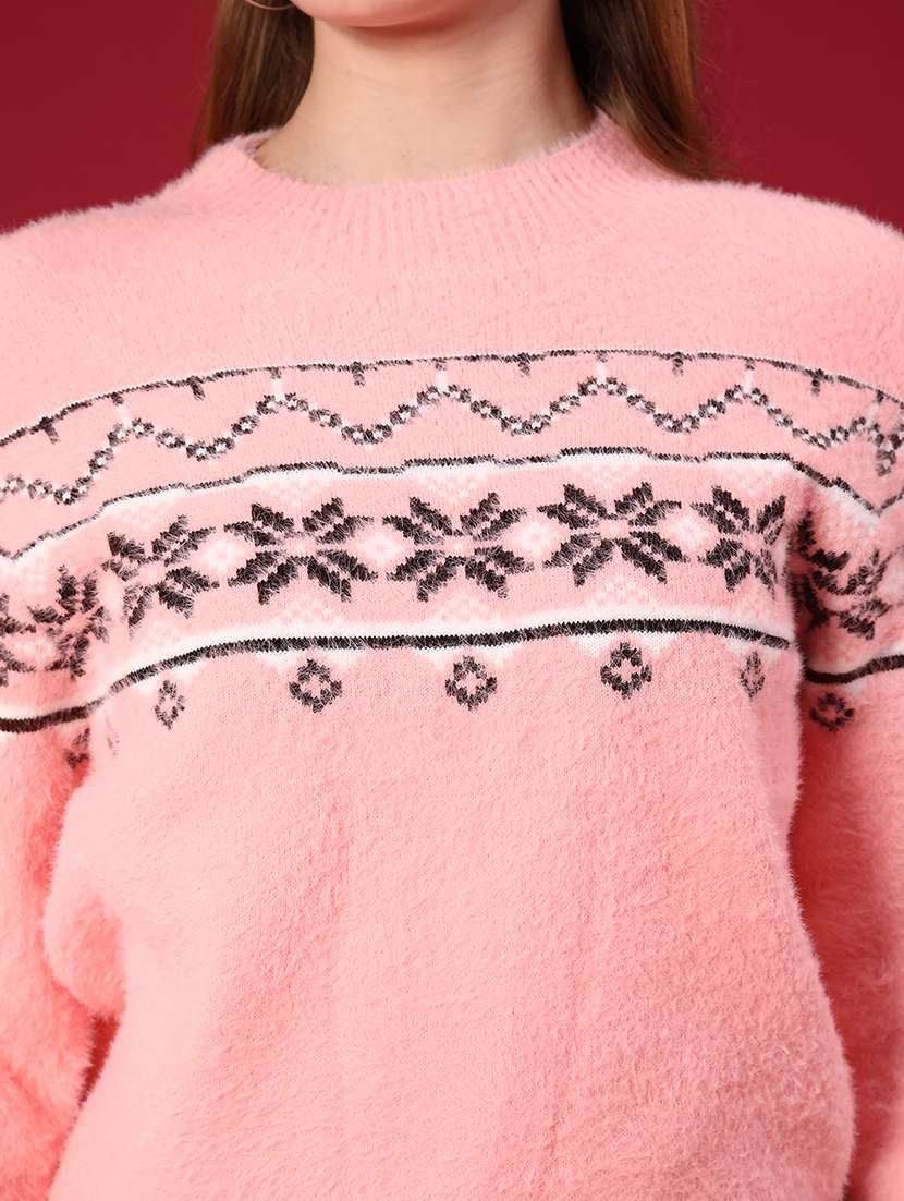 women self design long sleeve pullover - 22075081 -  Standard Image - 5