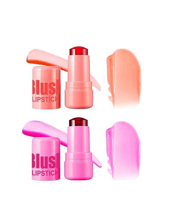 jelly blush lipstick stick for cheek and lip stains & tints(peach & pink)