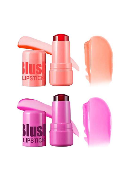 jelly blush lipstick stick for cheek and lip stains & tints(peach & dark pink)