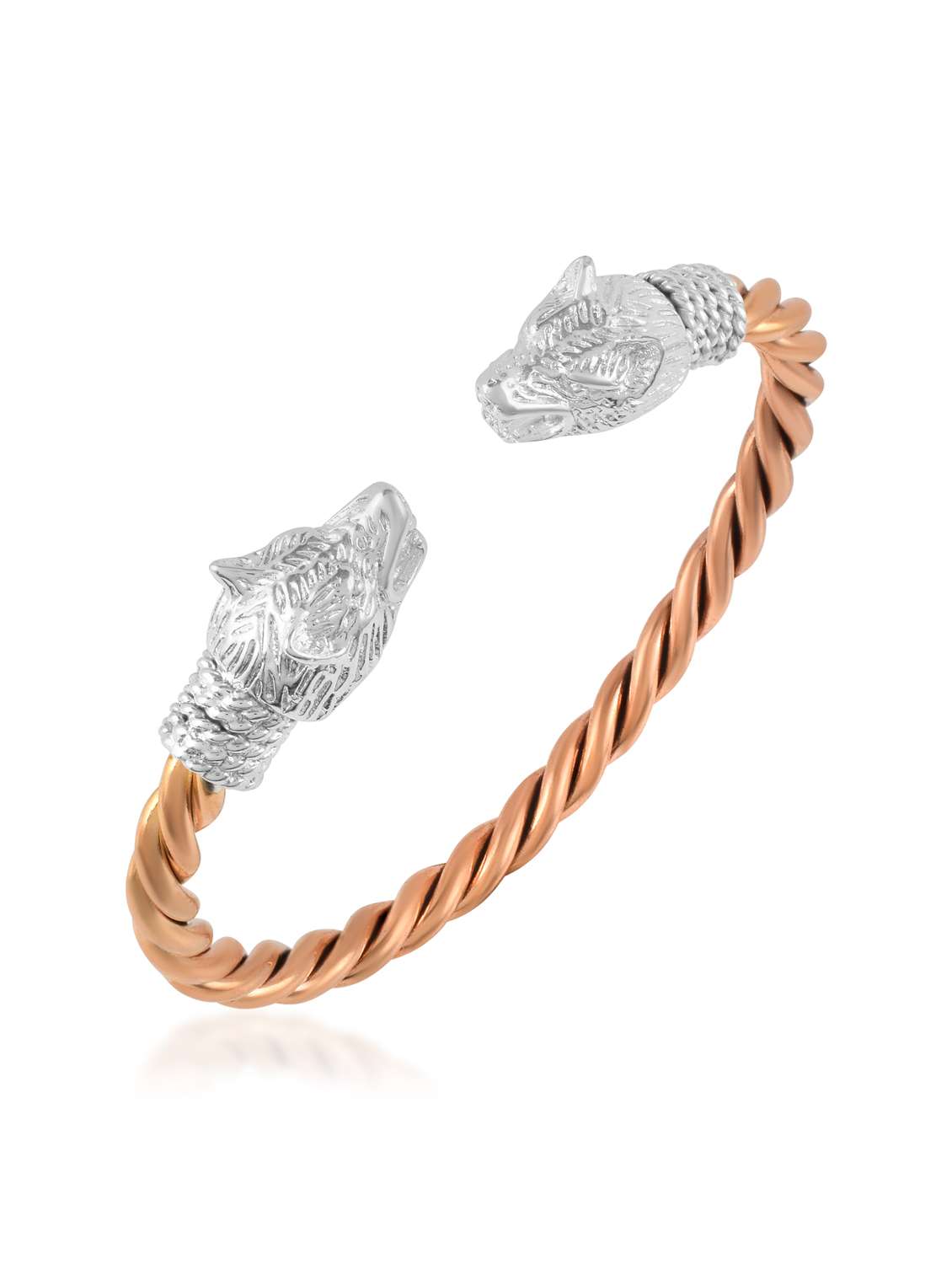 brass rose gold plated silver head kada  - 22075177 -  Standard Image - 3