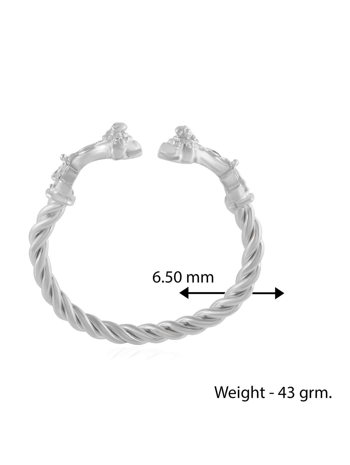 brass anti tarnish silverplated satan skull head kada - 22075179 -  Standard Image - 3