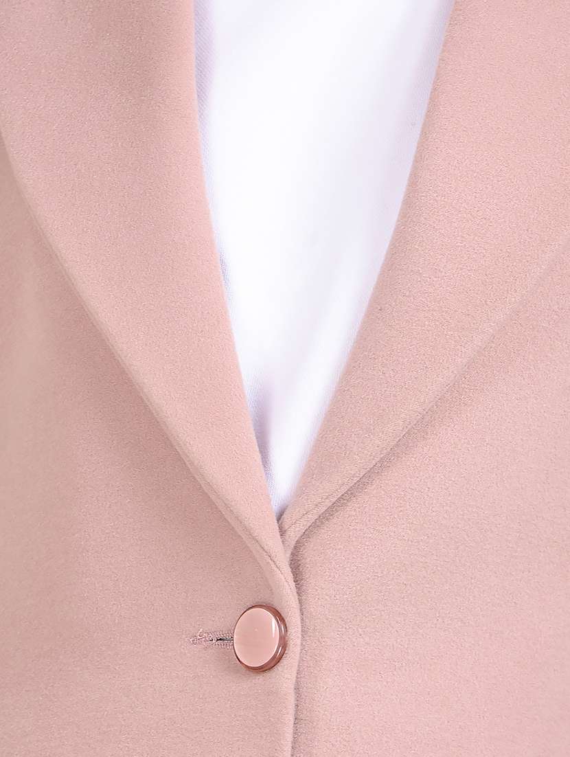 women solid lapel collar long sleeve trench coat - 22075348 -  Standard Image - 5