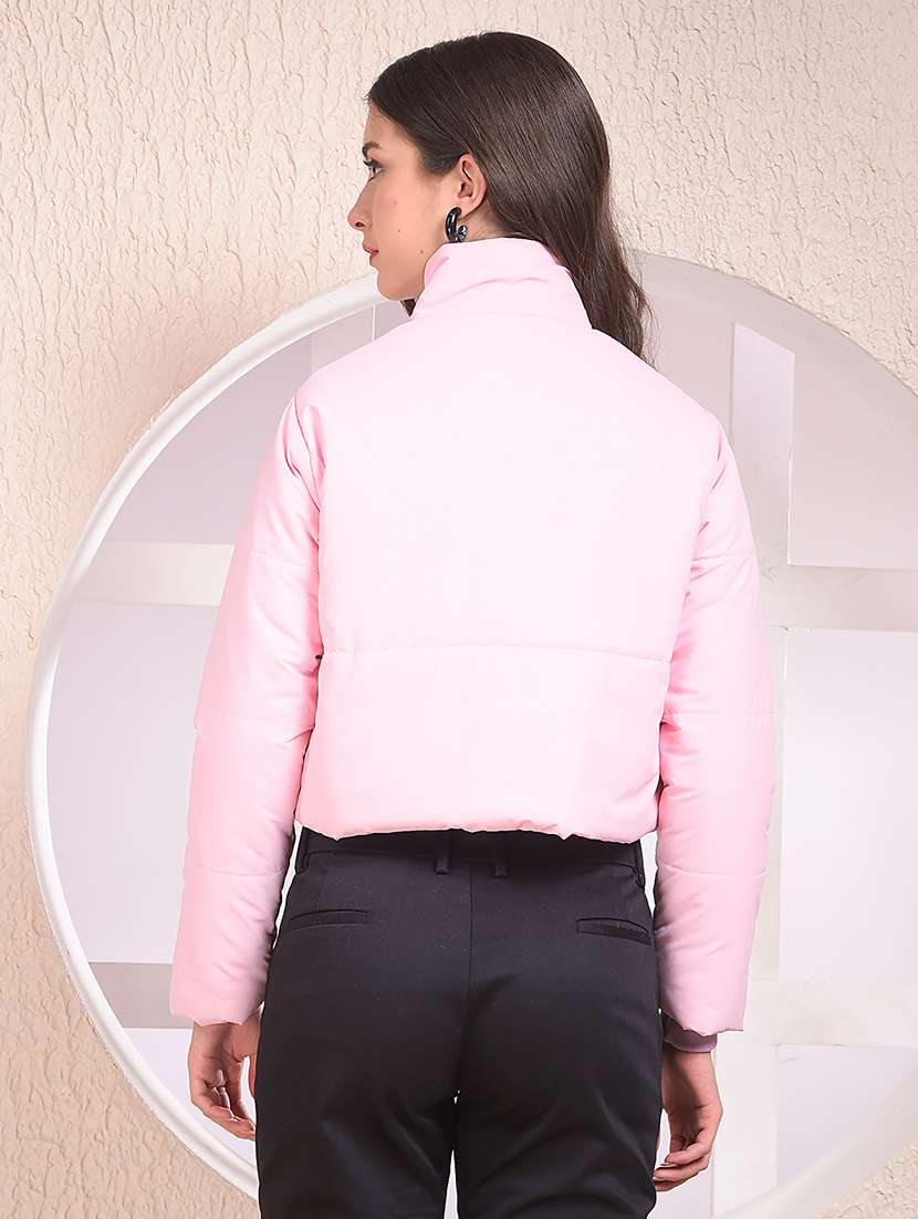 women solid long sleeve crop quilted jacket - 22075360 -  Standard Image - 3