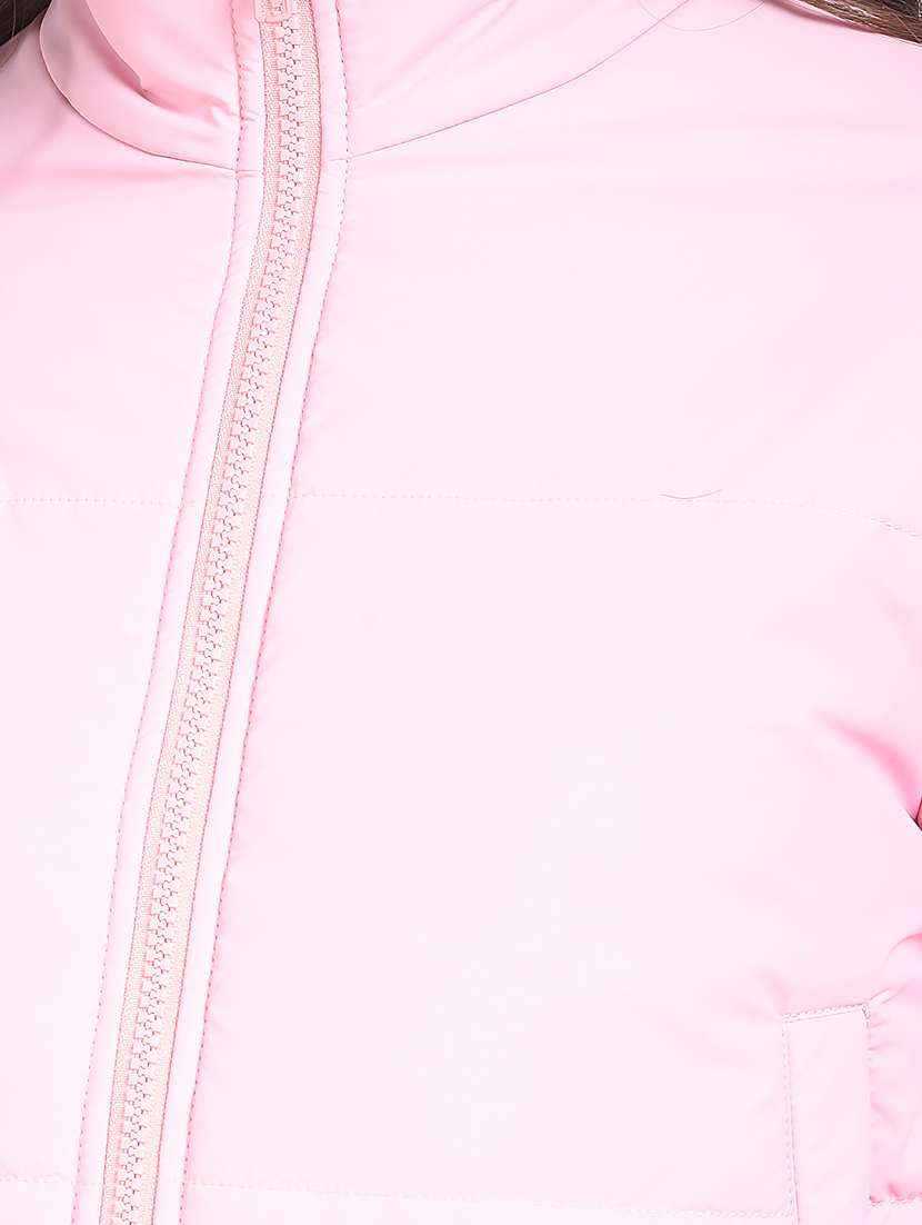 women solid long sleeve crop quilted jacket - 22075360 -  Standard Image - 5