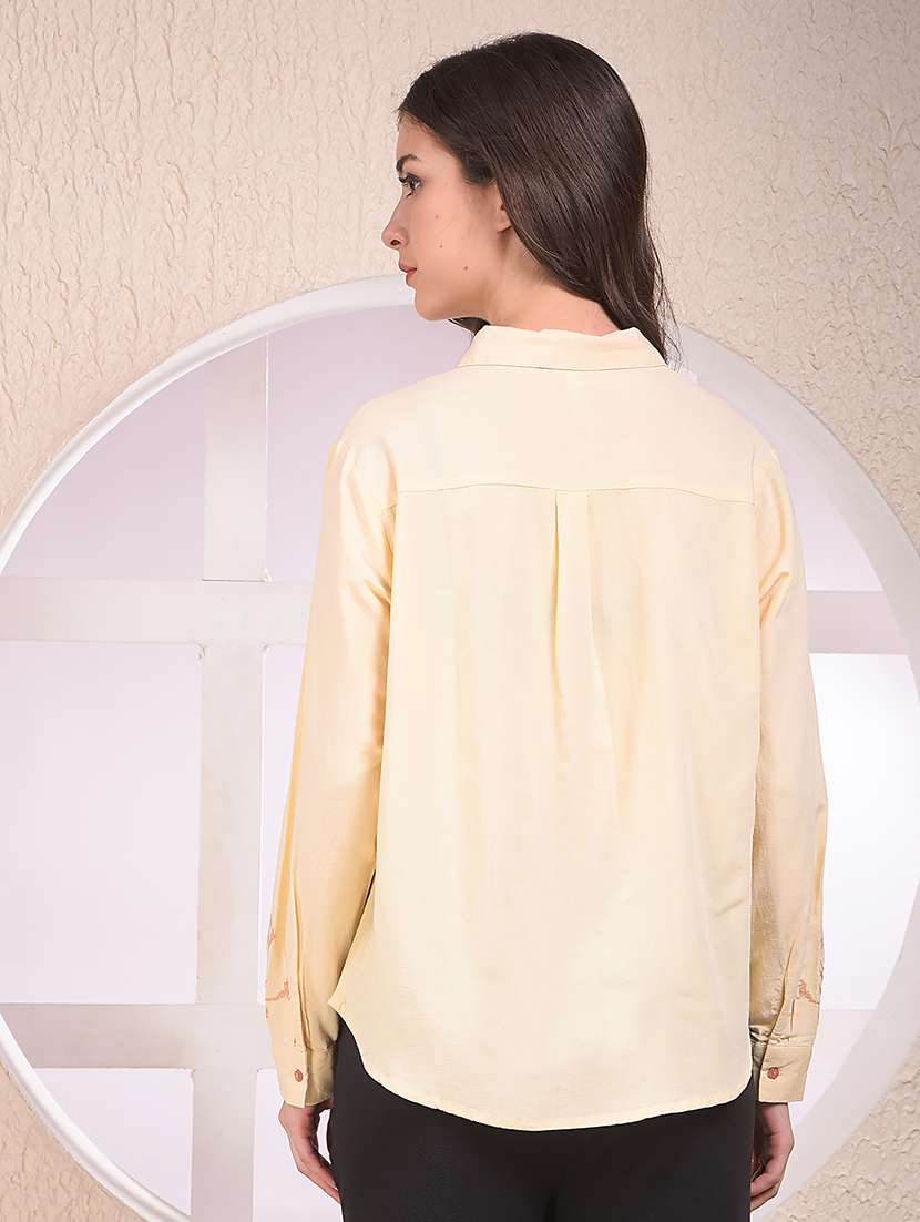 women embroidered collared long sleeve shirt - 22075380 - Standard Image - 3