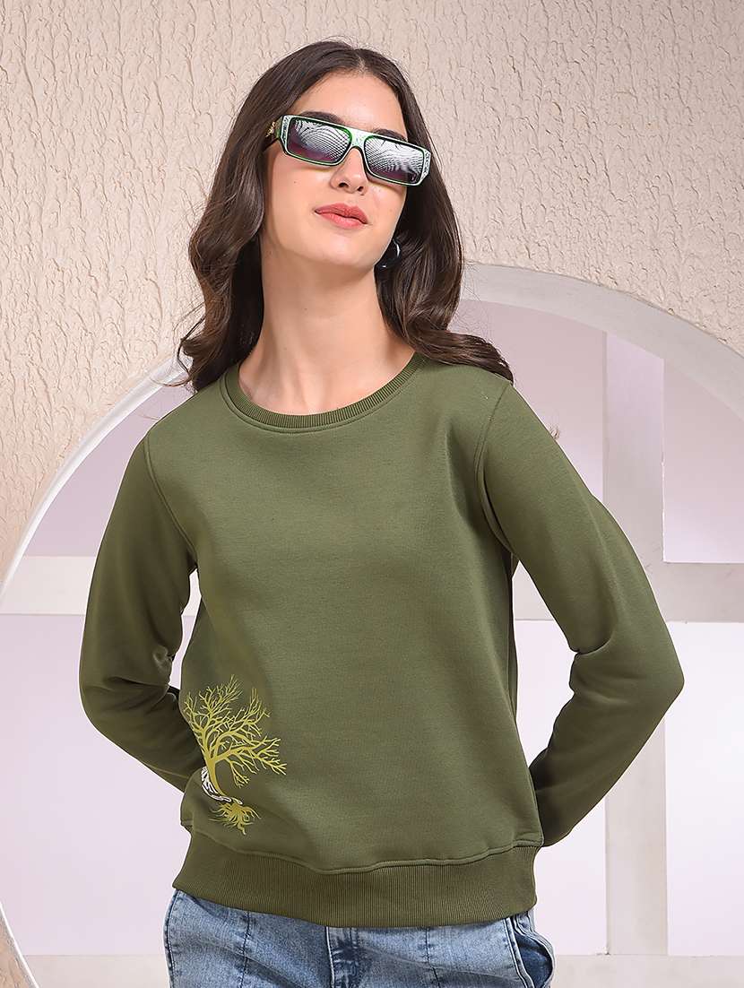 women placement print long sleeve sweatshirt