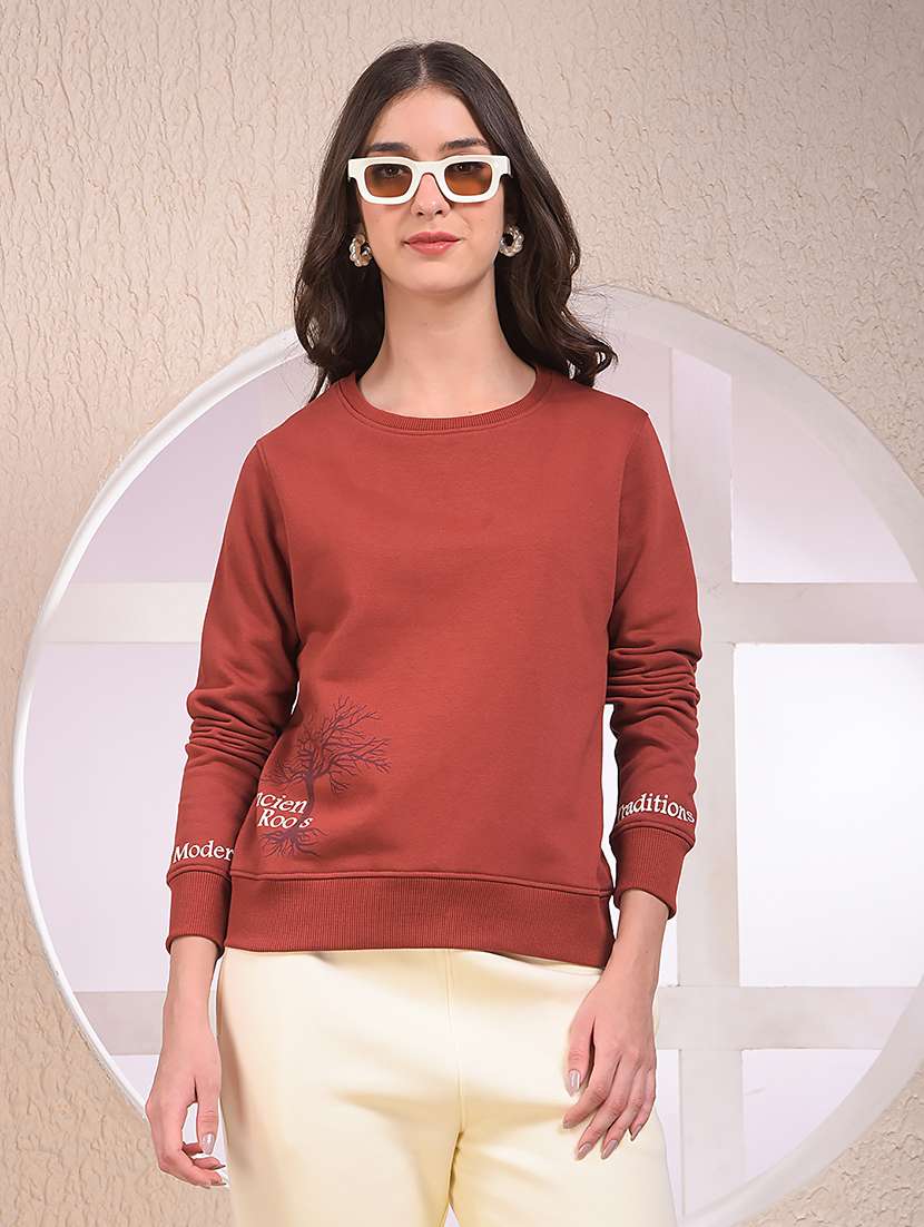 women placement print long sleeve sweatshirt