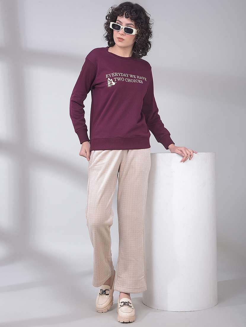 women printed round neck long sleeve sweatshirt - 22075413 -  Standard Image - 5