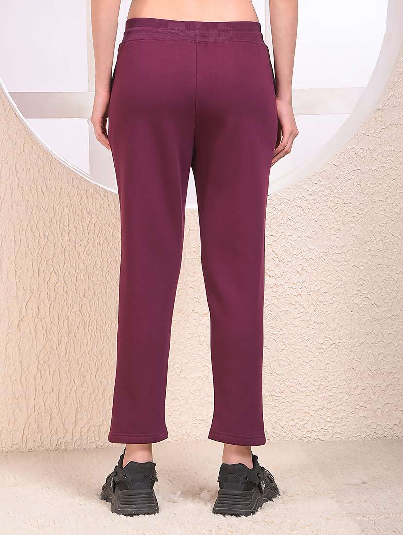 women solid mid rise regular fit track pant - 22075438 -  Standard Image - 3