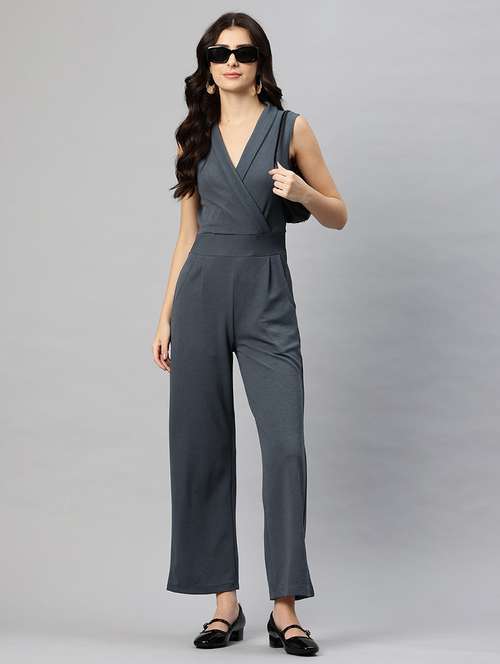 women solid sleeveless full length jumpsuit - 22075463 -  Standard Image - 0