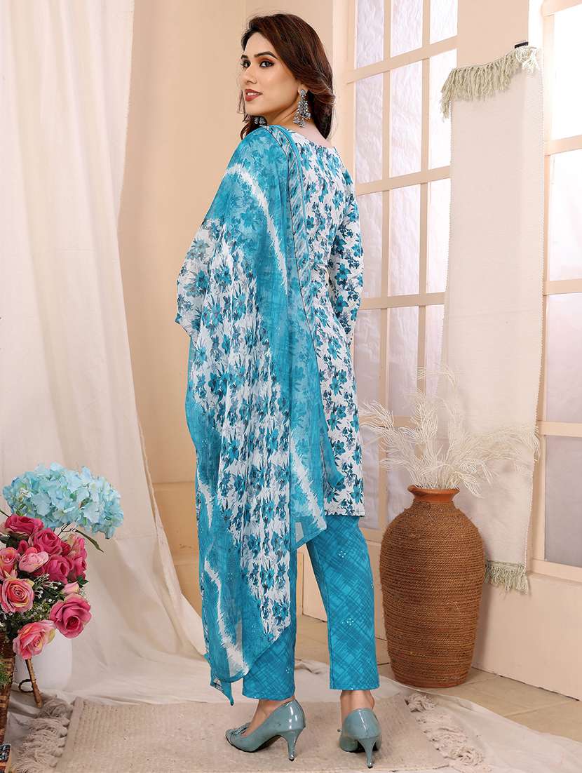 women floral printed unstitched suit set - 22075572 -  Standard Image - 3