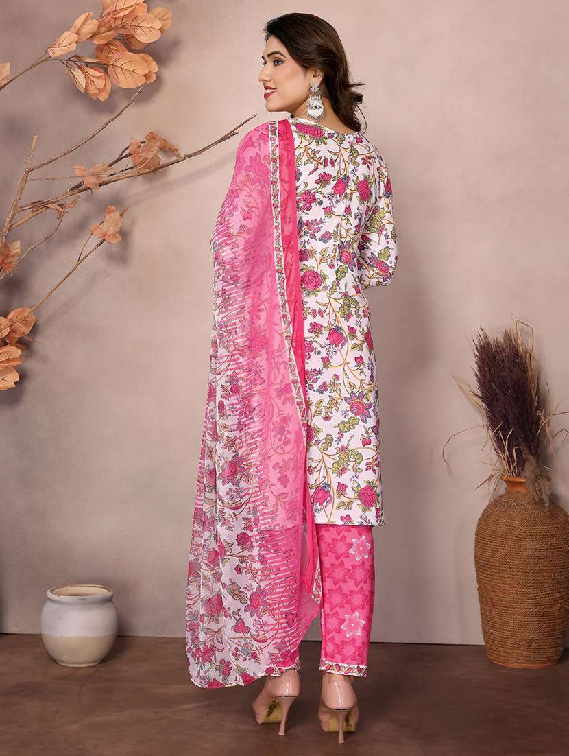 women floral printed unstitched suit set - 22075581 -  Standard Image - 3