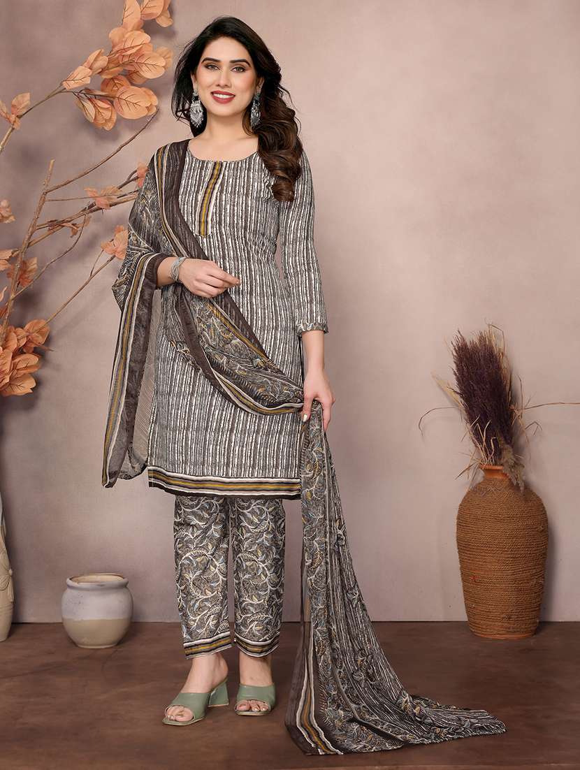 women printed unstitched suit set