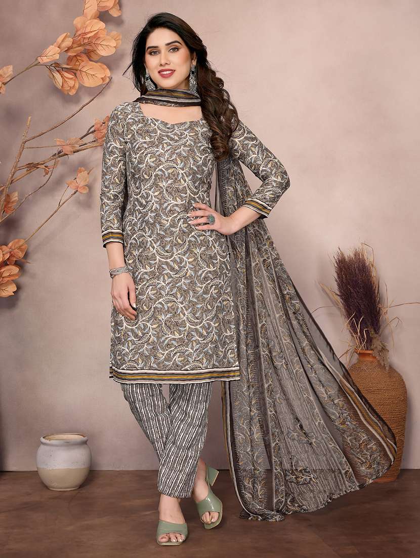 women printed unstitched suit set