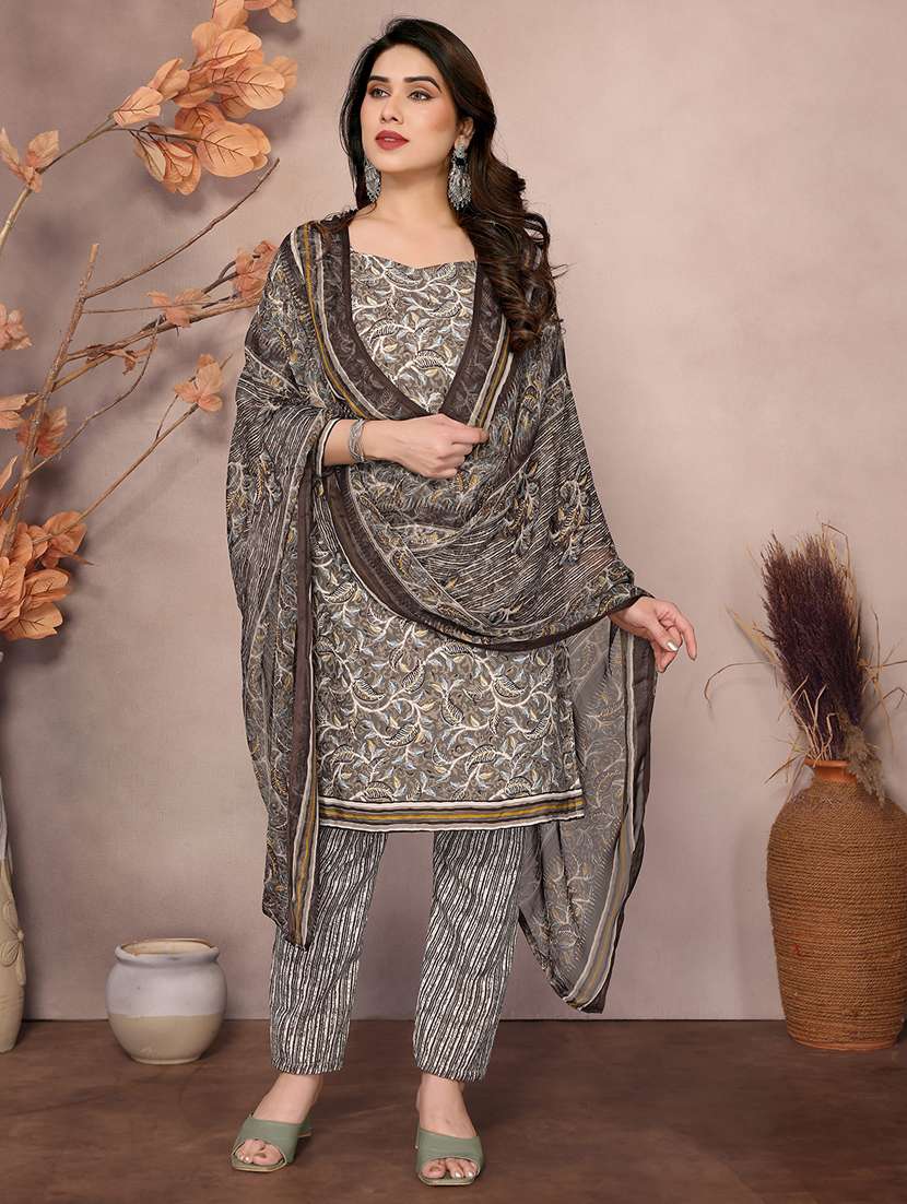 women printed unstitched suit set - 22075586 -  Standard Image - 3