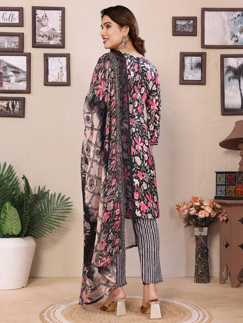 women floral printed unstitched suit set - 22075587 -  Standard Image - 3