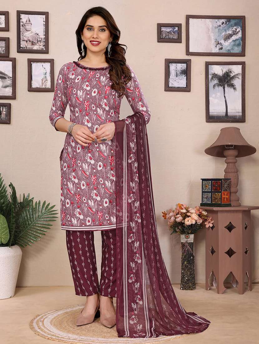 women floral printed unstitched suit set - 22075588 - Zoom Image - 0