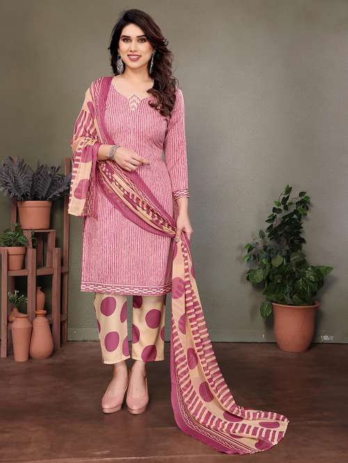 women printed unstitched suit set - 22075593 -  Standard Image - 0