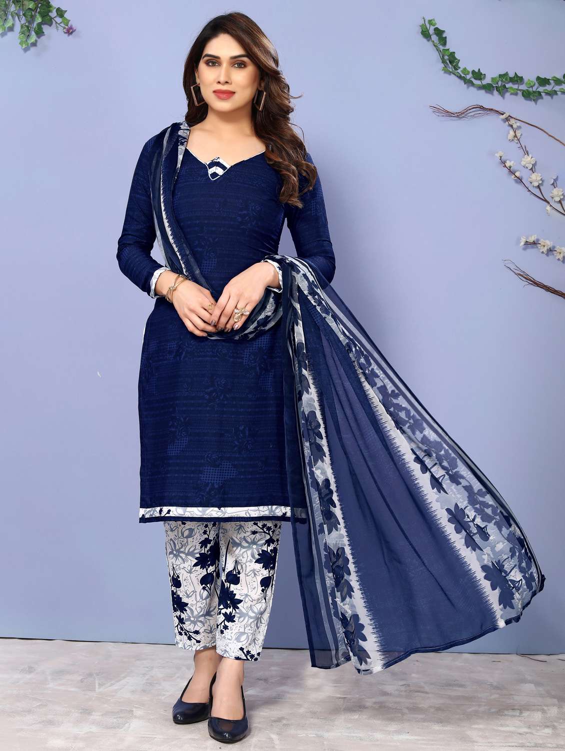 women printed unstitched suit set - 22075619 -  Zoom Image - 0