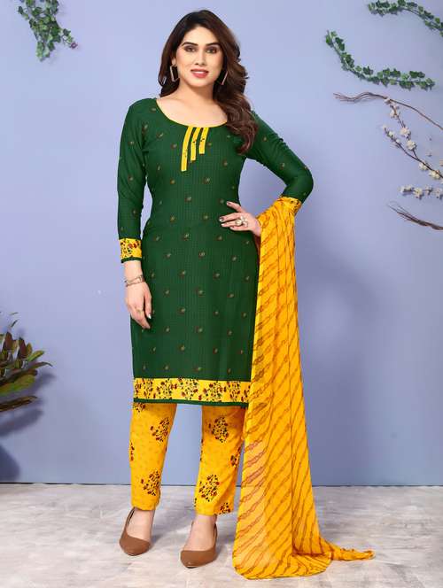 women printed unstitched suit set - 22075621 - Standard Image - 0