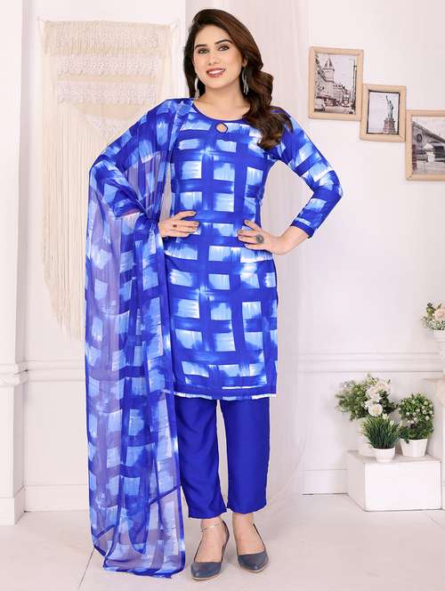 women printed unstitched suit set - 22075624 -  Standard Image - 0
