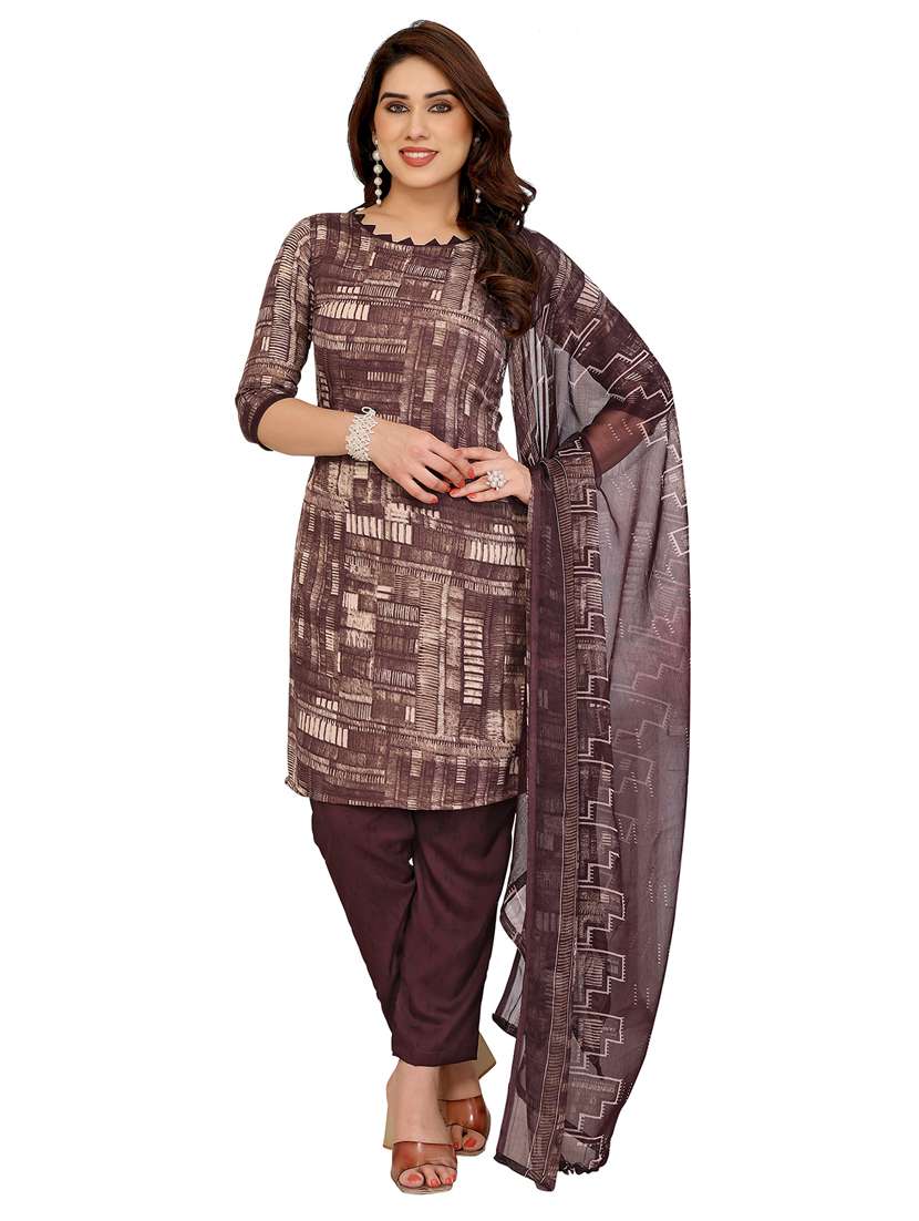 women printed unstitched suit set