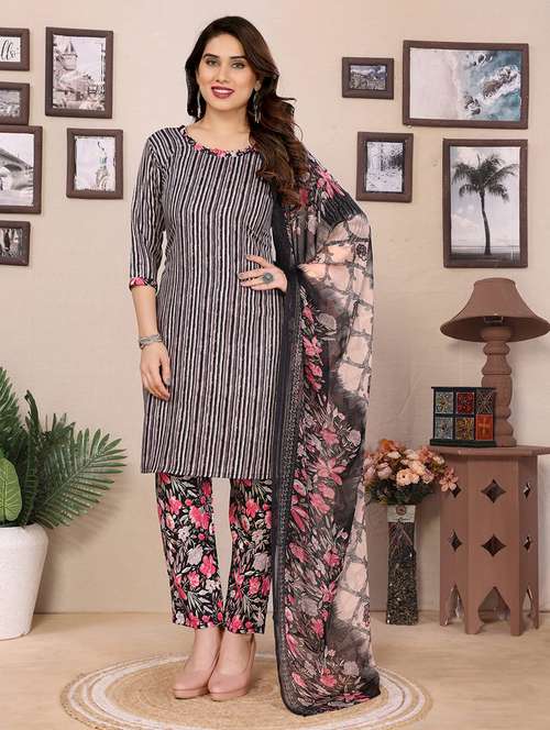 women printed unstitched suit set - 22075808 - Standard Image - 0