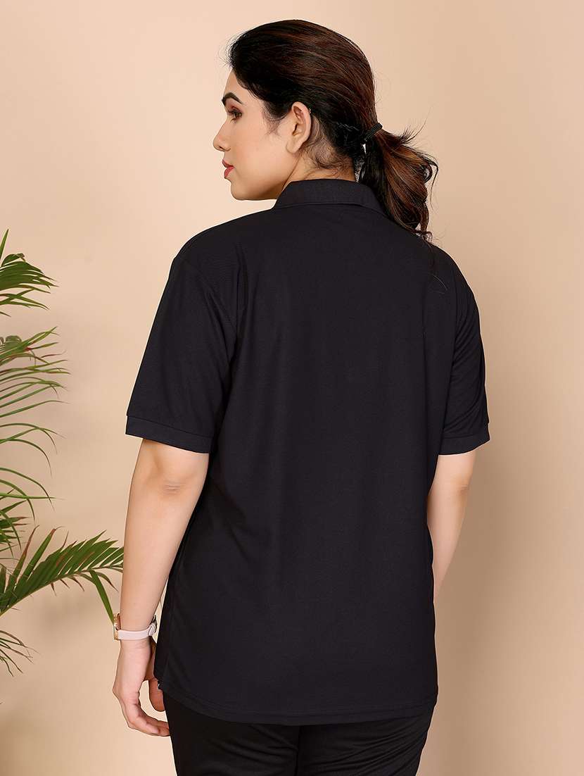women solid short sleeves polo t-shirt - 22075819 -  Standard Image - 3
