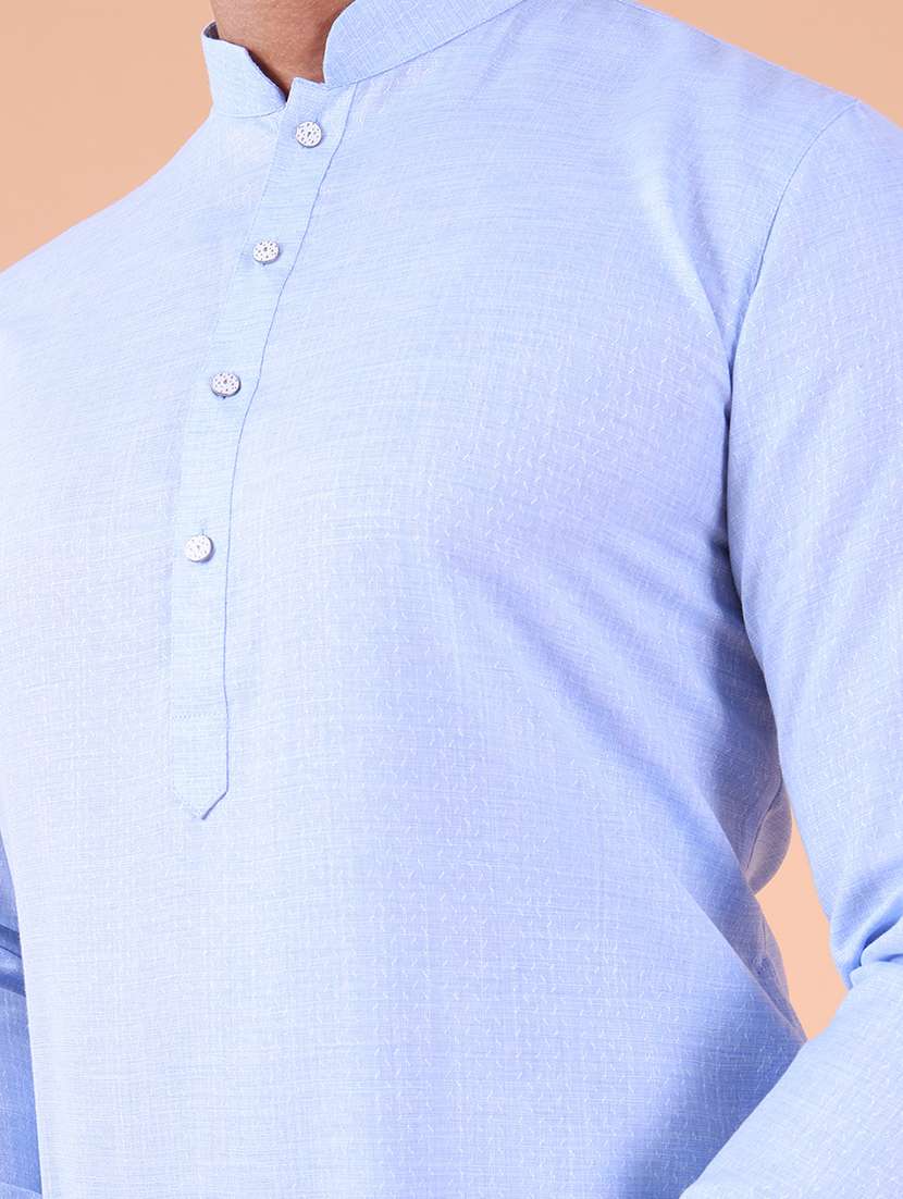 men mandarin neck kurta pyjama ethnic wear set - 22075900 - Standard Image - 5