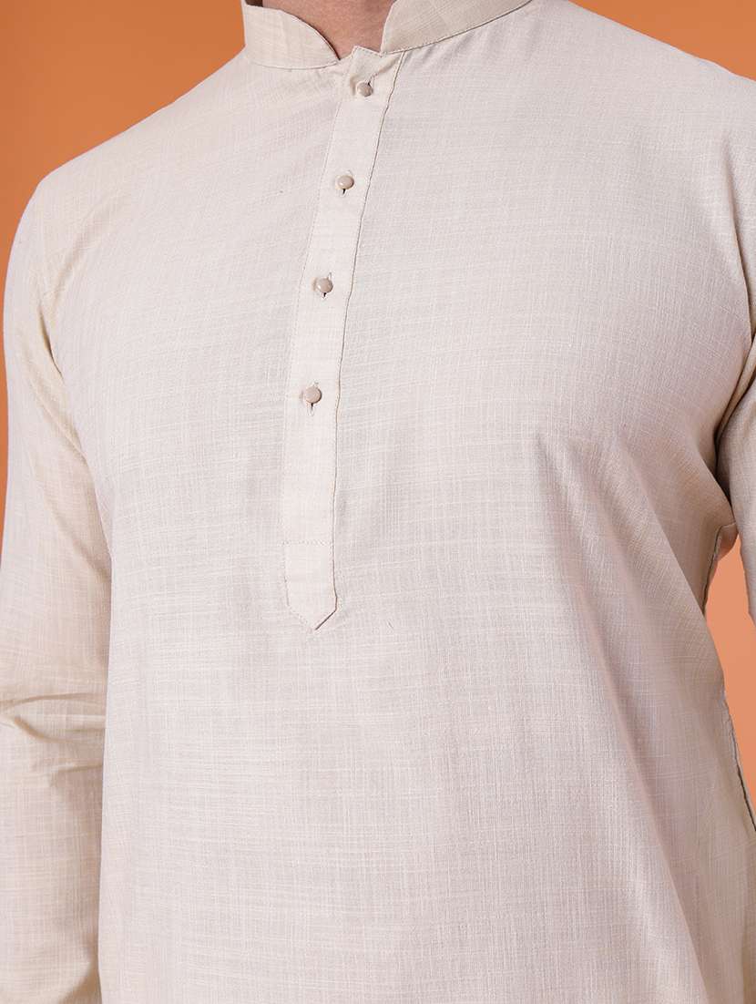 men mandarin neck kurta pyjama ethnic wear set - 22075904 - Standard Image - 5
