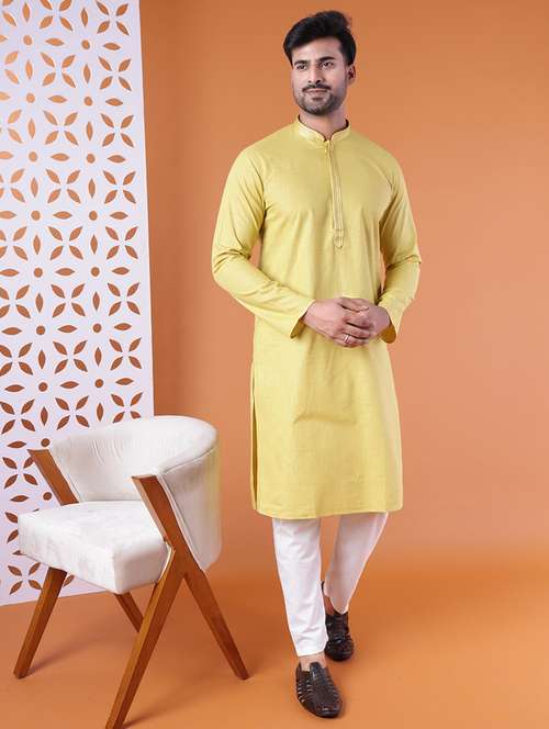 men mandarin neck kurta pyjama ethnic wear set - 22075910 - Standard Image - 0