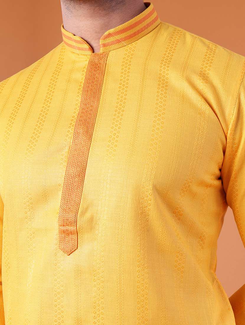 men mandarin neck kurta pyjama ethnic wear set - 22075915 -  Standard Image - 5