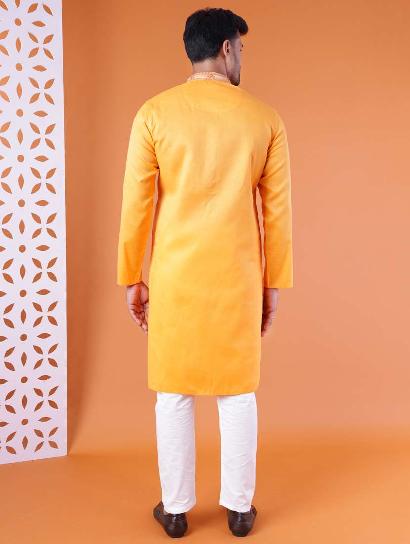 men mandarin neck kurta pyjama ethnic wear set - 22075925 -  Standard Image - 3