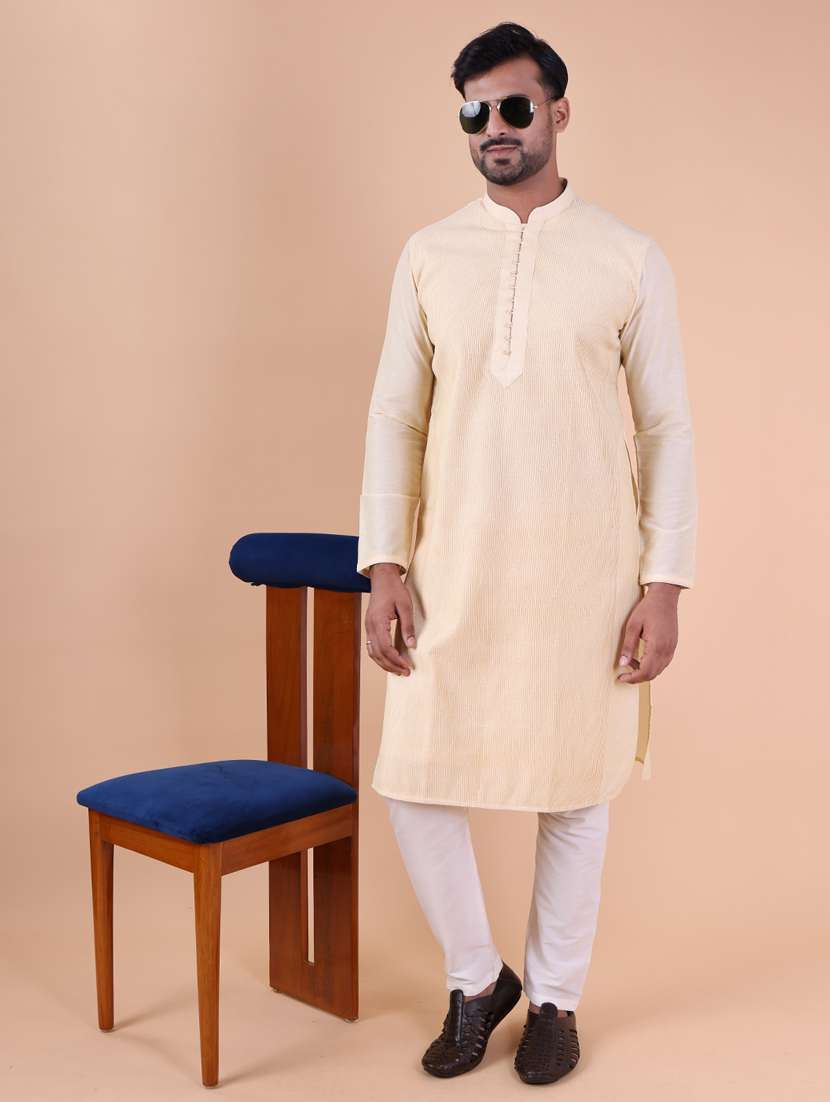 men mandarin neck kurta pyjama ethnic wear set