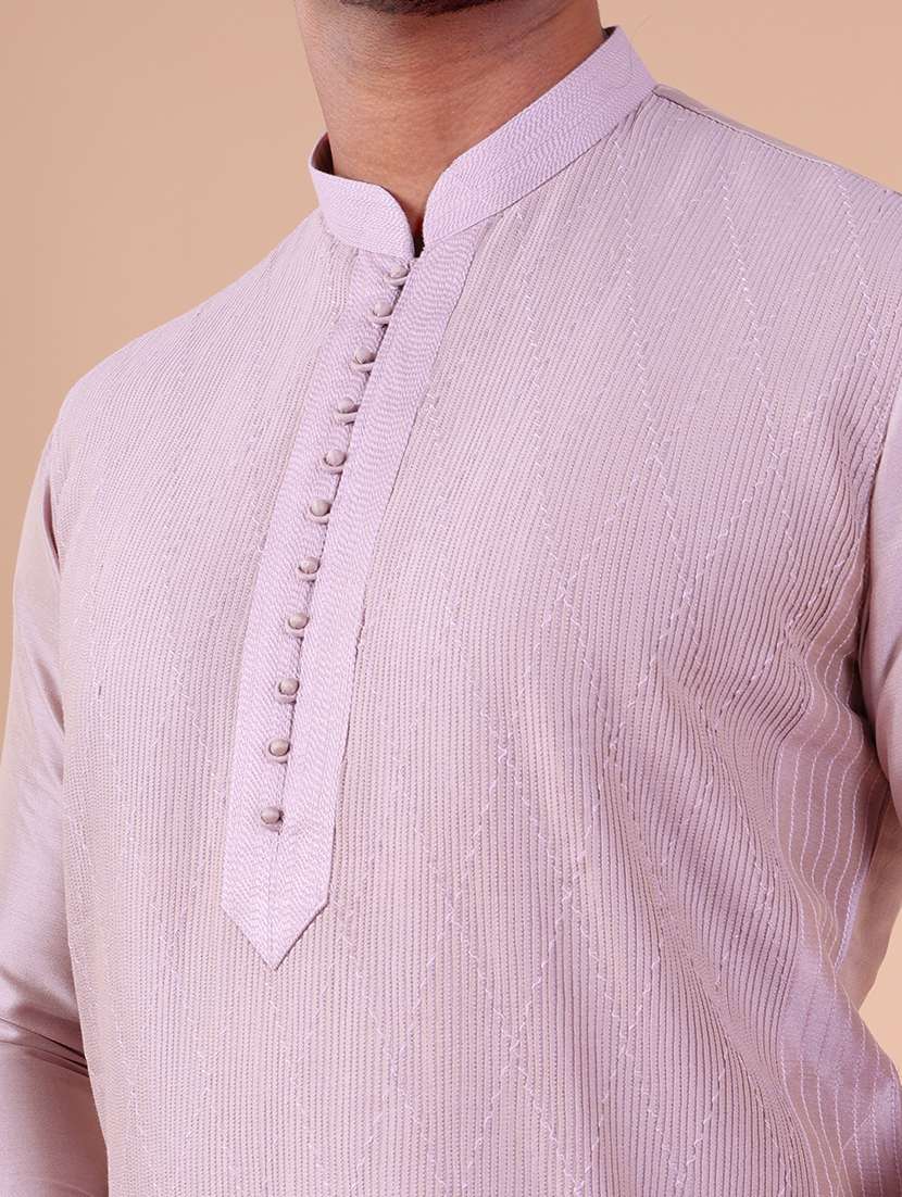 men mandarin neck kurta pyjama ethnic wear set - 22075967 - Standard Image - 5