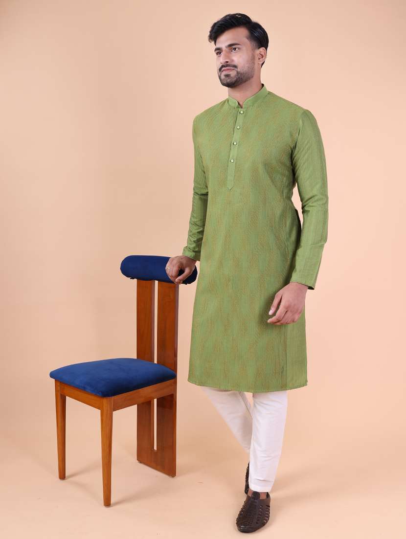 men mandarin neck kurta pyjama ethnic wear set - 22075970 -  Zoom Image - 0