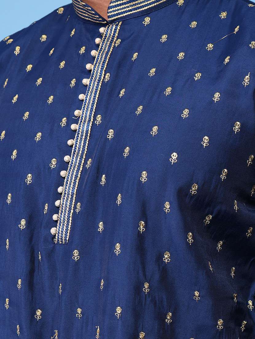 men mandarin neck kurta pyjama ethnic wear set - 22075973 - Standard Image - 5