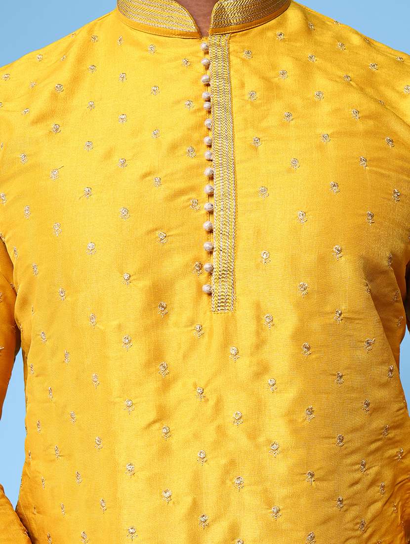 men mandarin neck kurta pyjama ethnic wear set - 22075974 - Standard Image - 5