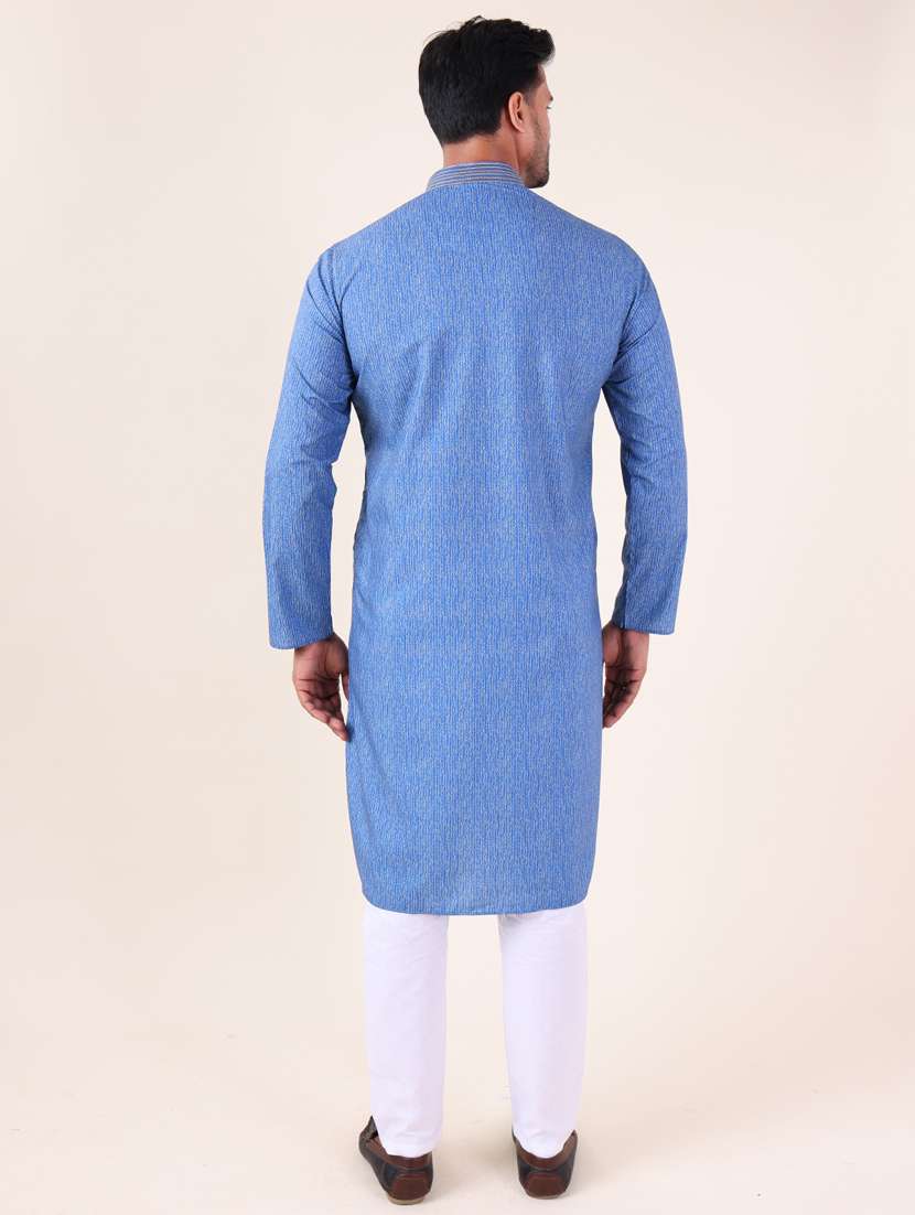 men mandarin neck kurta pyjama ethnic wear set - 22075981 - Standard Image - 3