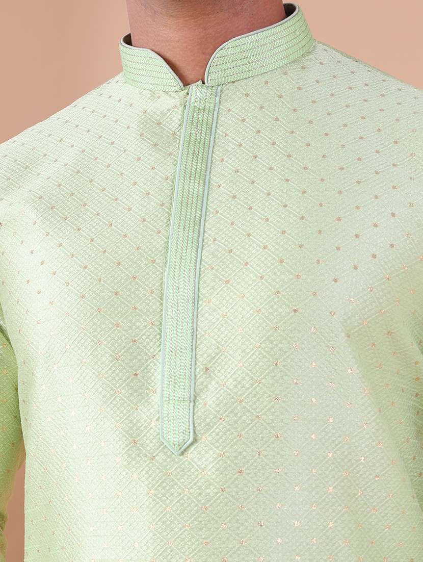men mandarin neck kurta pyjama ethnic wear set - 22075988 - Standard Image - 5