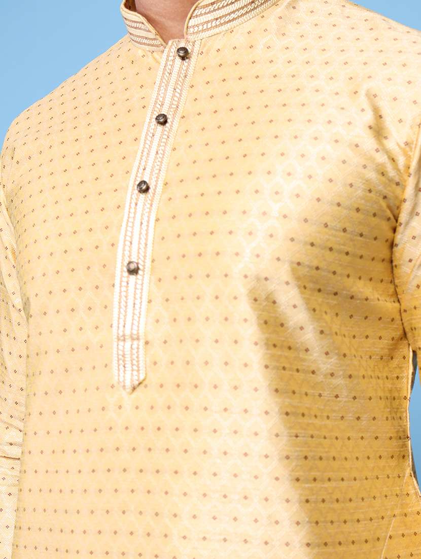 men mandarin neck kurta pyjama ethnic wear set - 22075995 -  Standard Image - 5